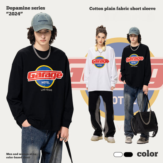 Rubber Print Double Yarn Long Sleeve Tee