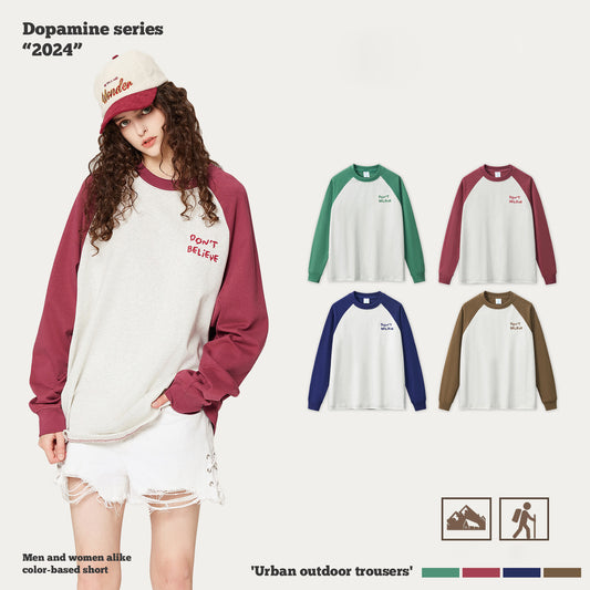 Raglan Long Sleeve Couple Sweatshirt