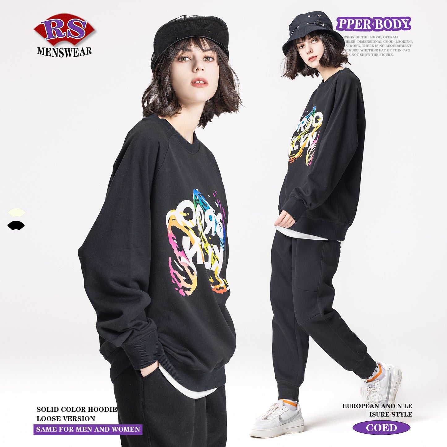 Crew Print French Terry Sweatshirt