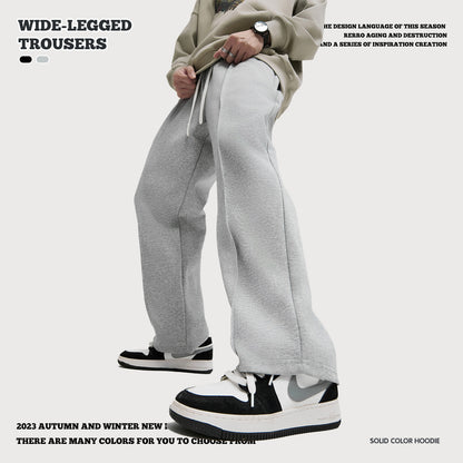 Pleated Straight Leg Sweatpants