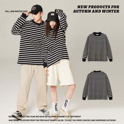 Striped Long Sleeve Couple Tee