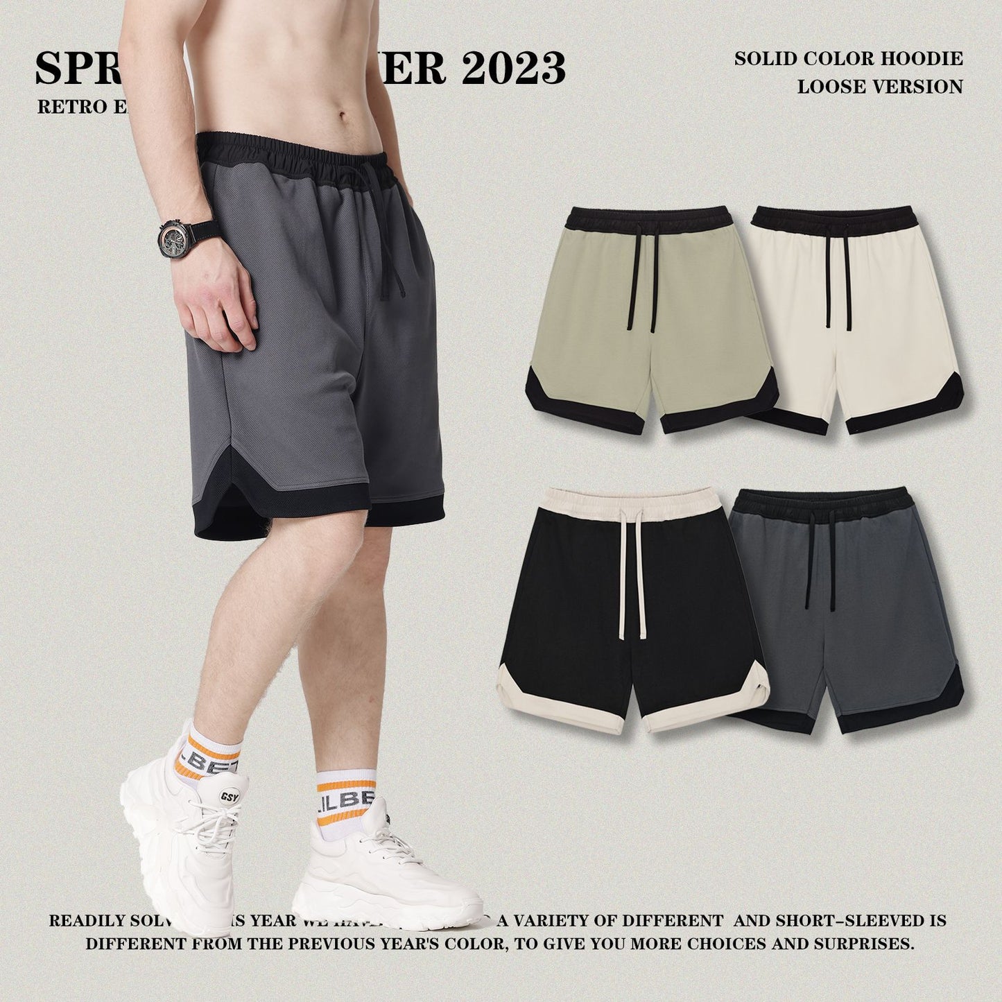 Colorblock Casual Shorts