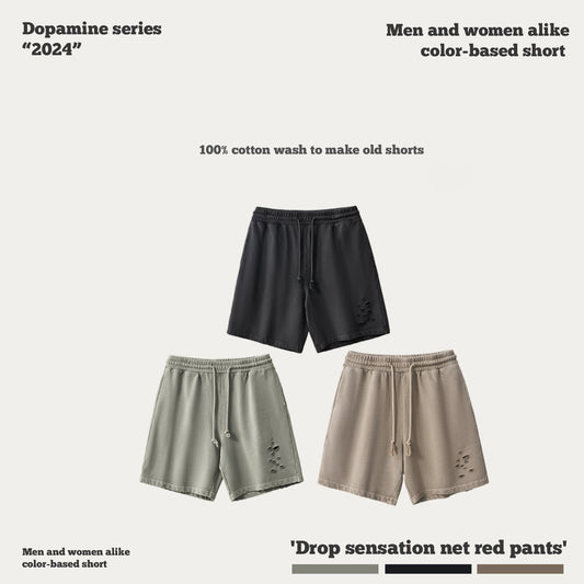 Wash Ripped Sweat Shorts