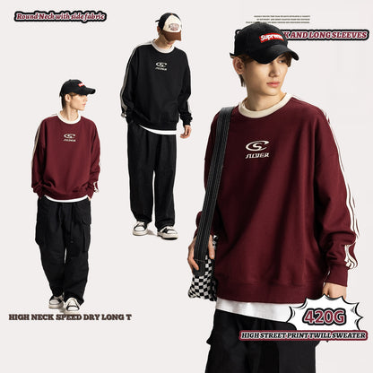 Crew Three-Stripes Print Sweatshirt