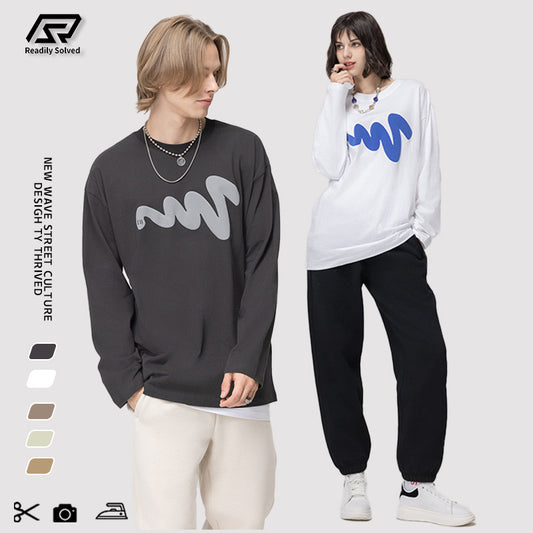 Crew Wave Print Long Sleeve Tee
