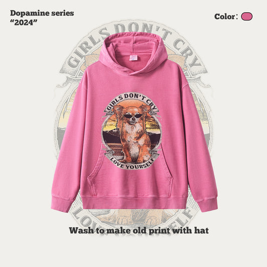 Retro Printing French Terry Hoodie