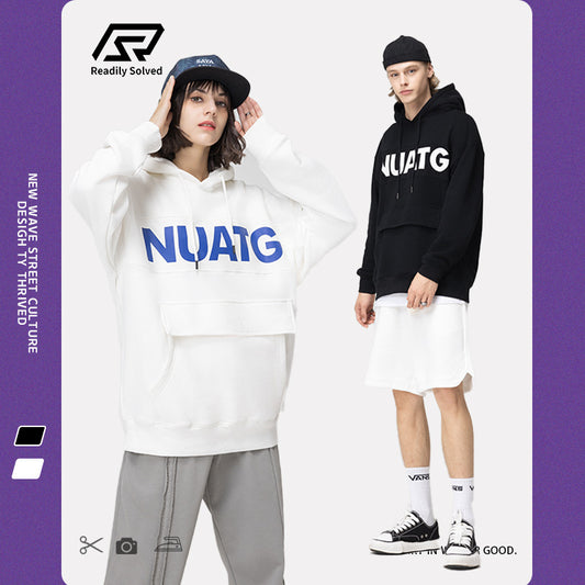 Letter Printed Oversized Hoodie