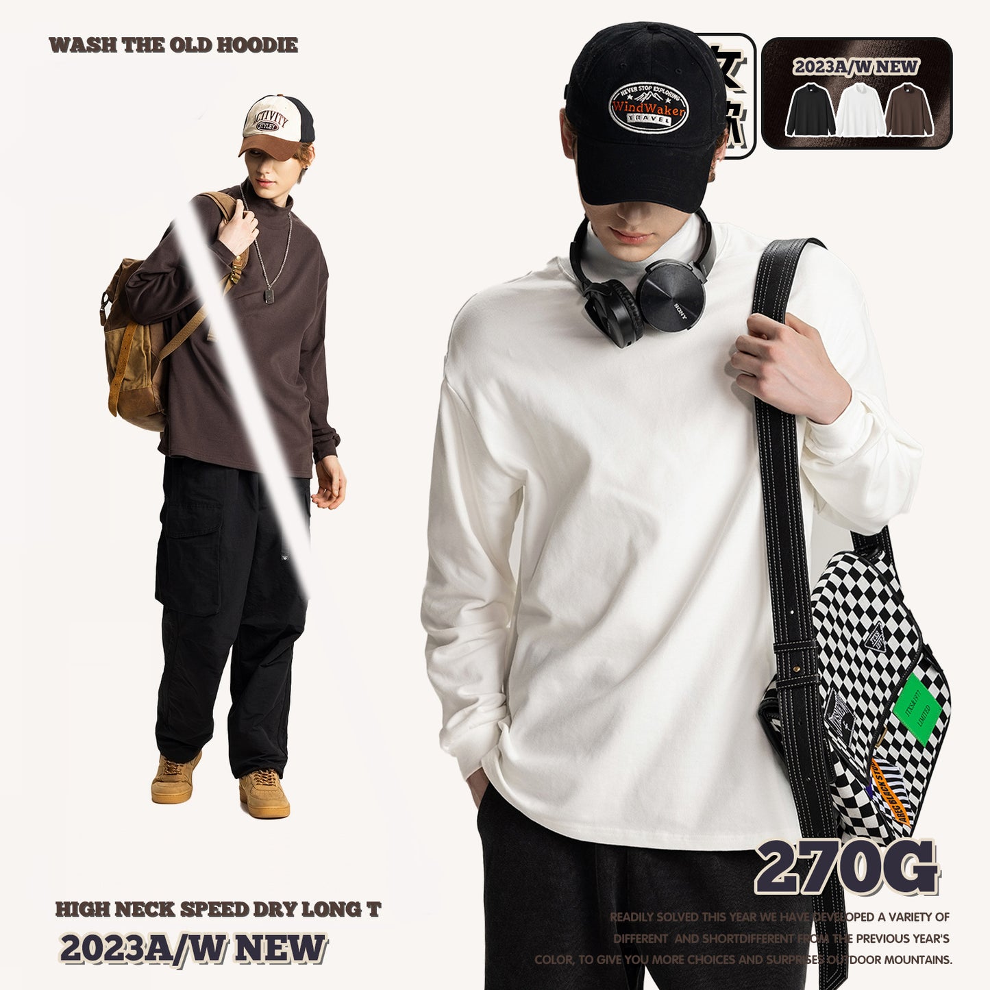 Half-high Collar Long Sleeve Undershirt