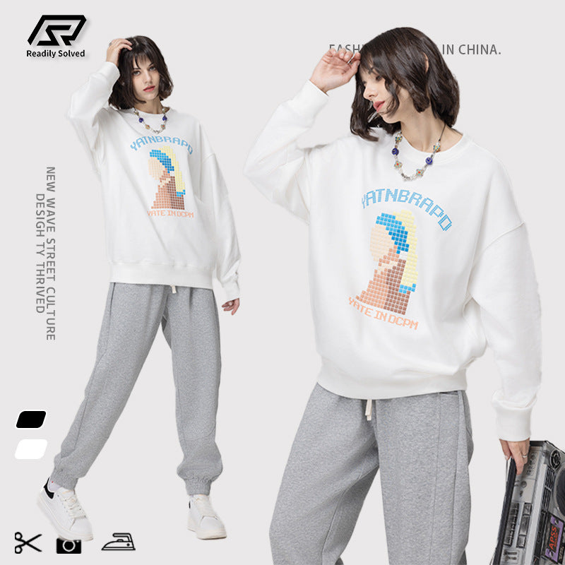 Crew Mosaic Bricks Print Sweatshirt