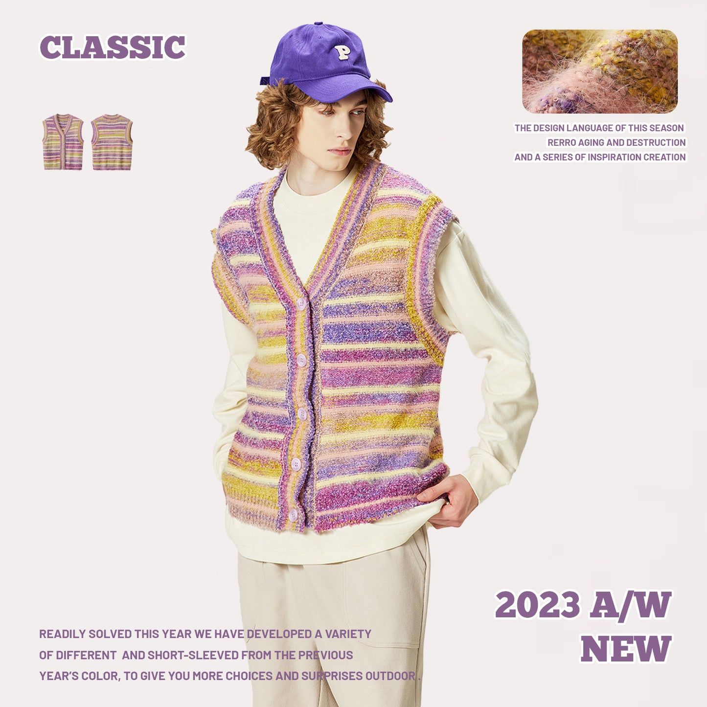Gradient Striped Sweater Vest
