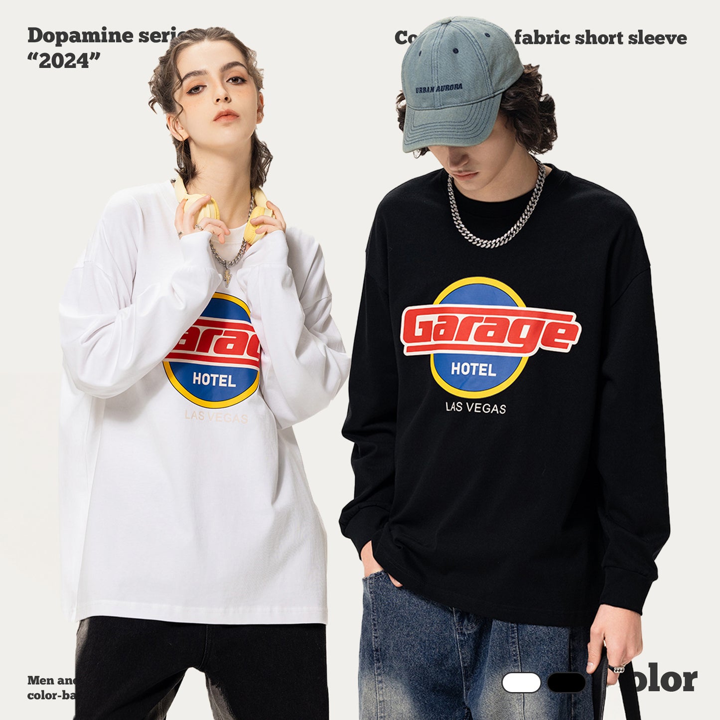Rubber Print Double Yarn Long Sleeve Tee