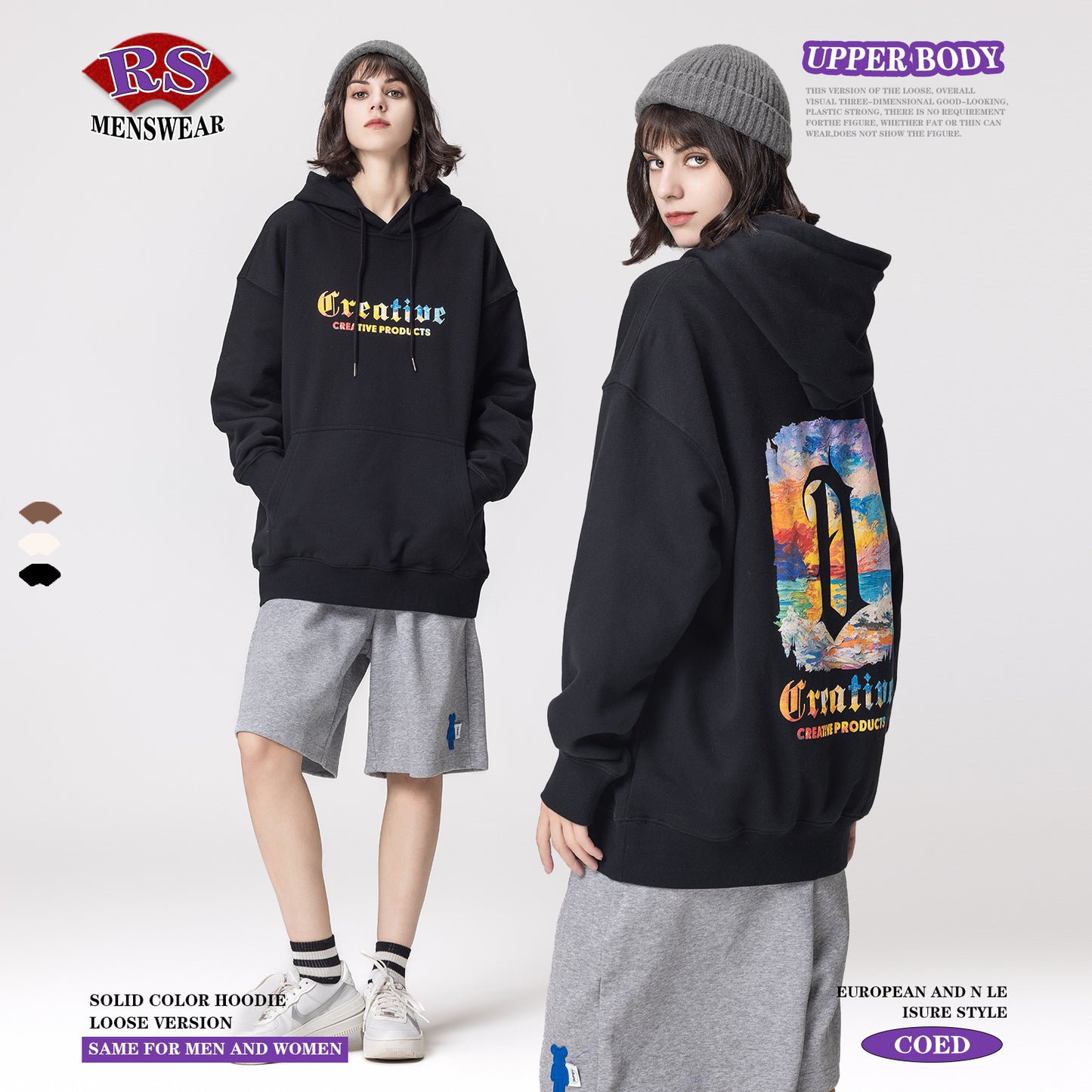 Lightweight Digital Print Fleece Hoodie