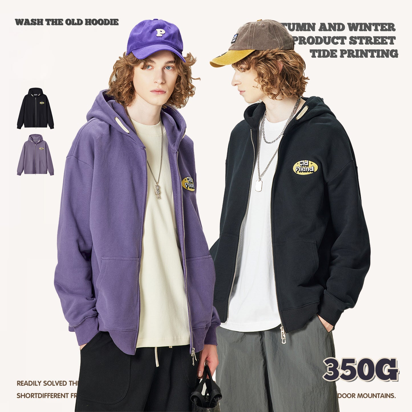 Embroidered Full-Zip Hoodie