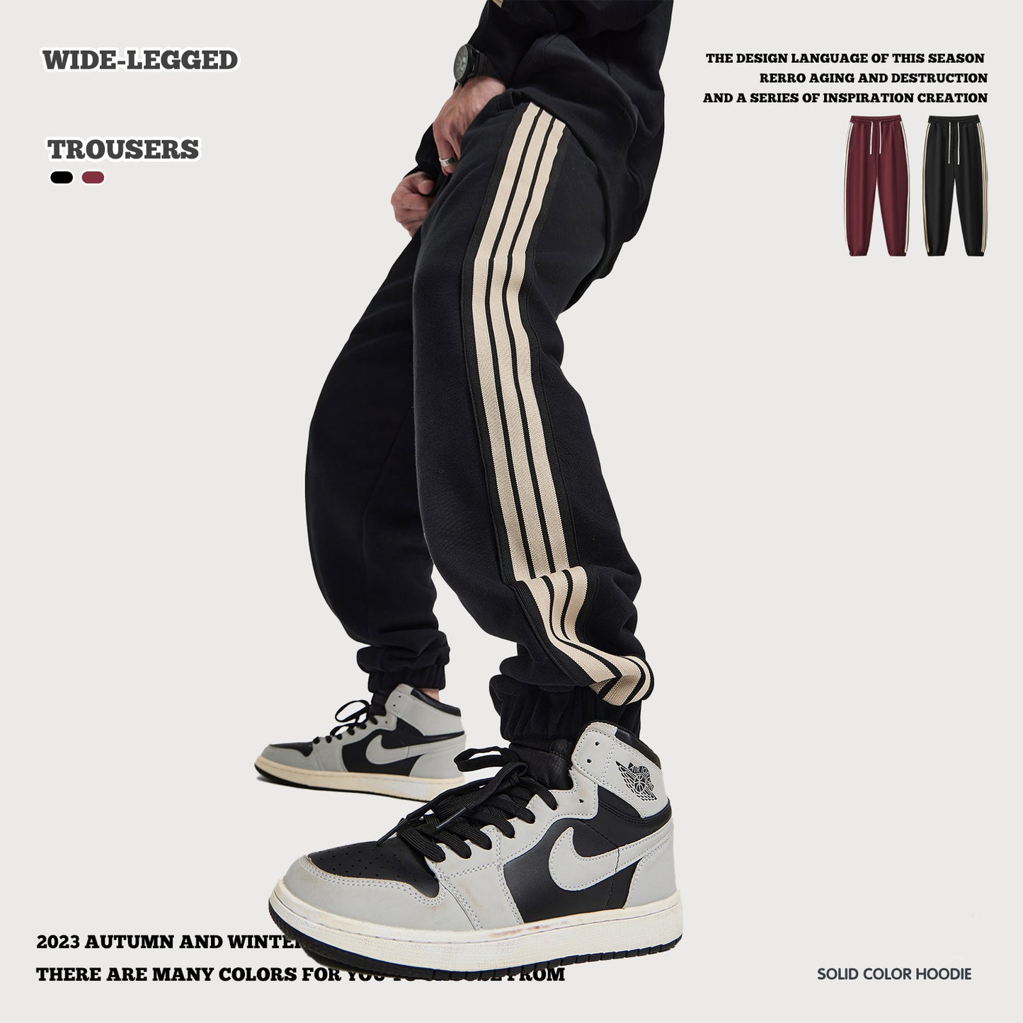 Three-Stripes Cuff Sweatpants