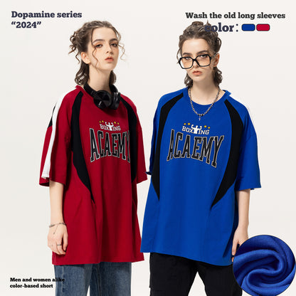 Colorblock Half Sleeve Patchwork Racewear