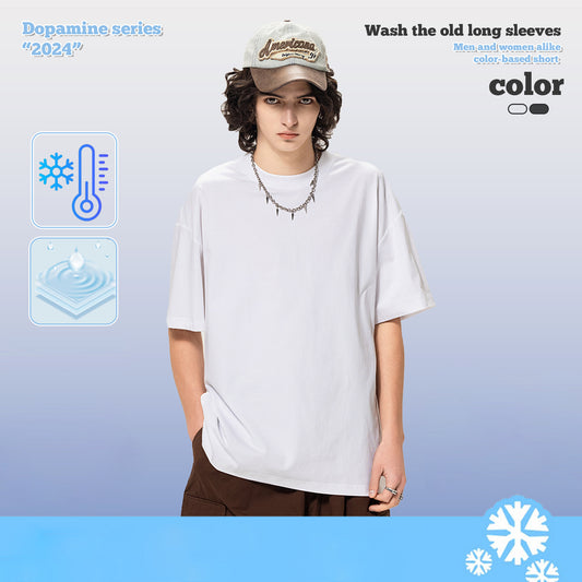 Ice Silk Short Sleeve Oversized Tee