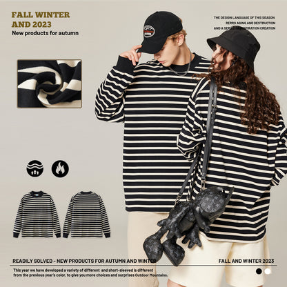 Striped Long Sleeve Couple Tee