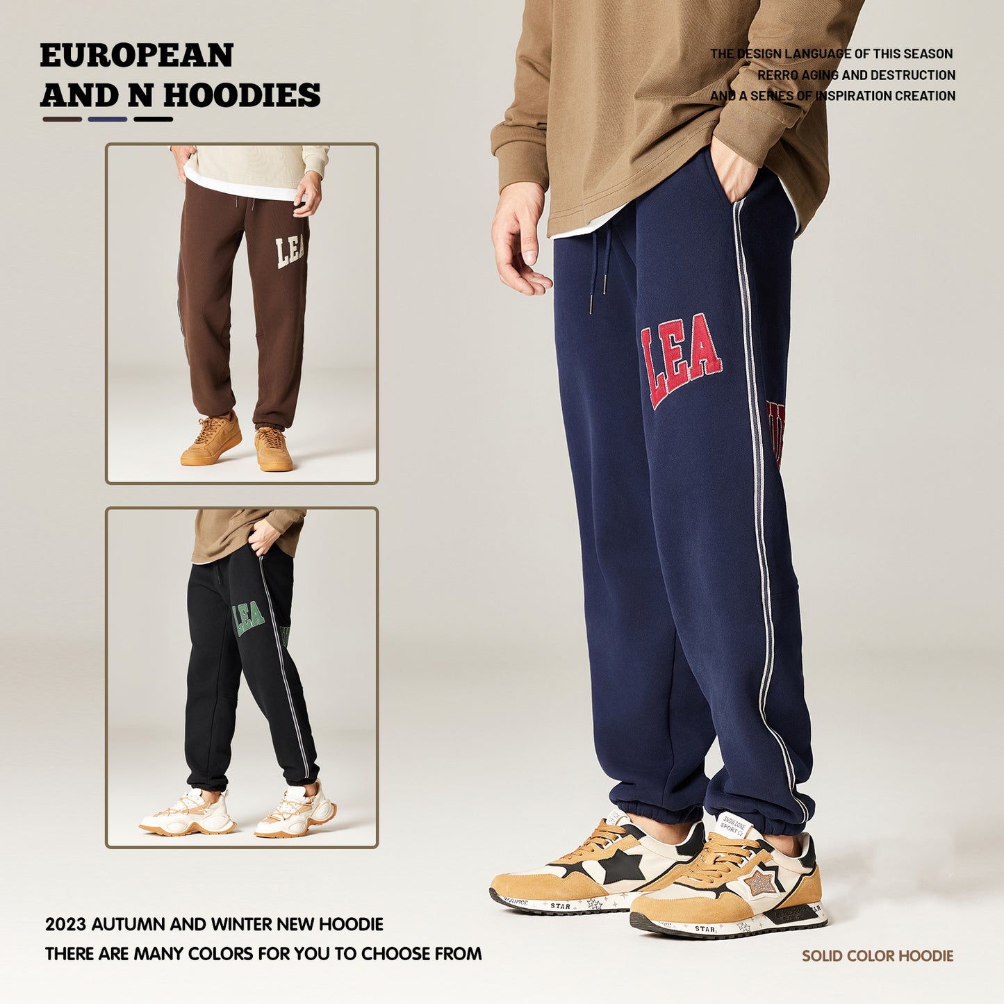 Letter Printed Cuff Sweatpants