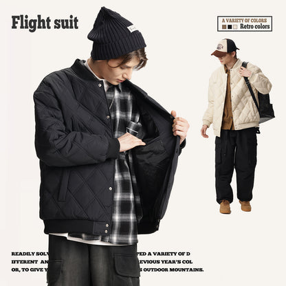 Diamond Check Baseball Jacket 