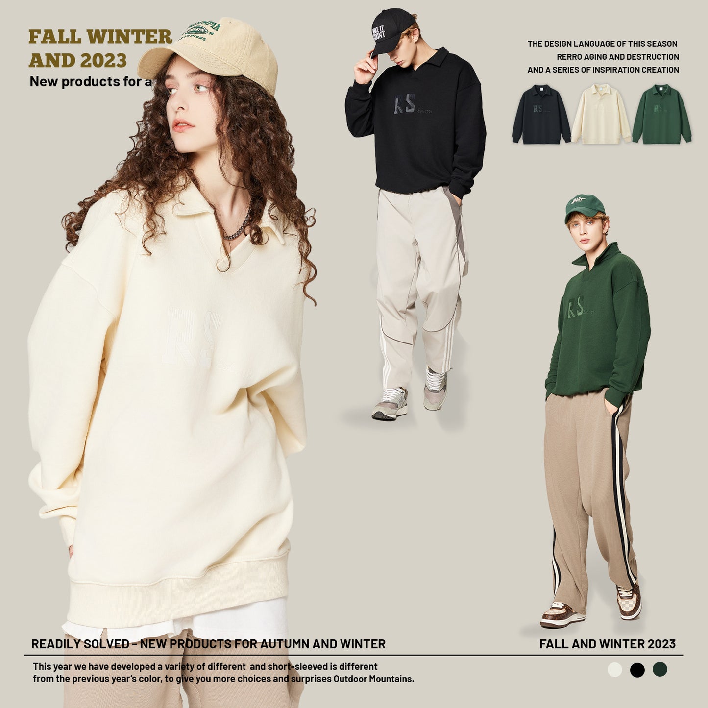 Lapel Collar Oversized Sweatshirt