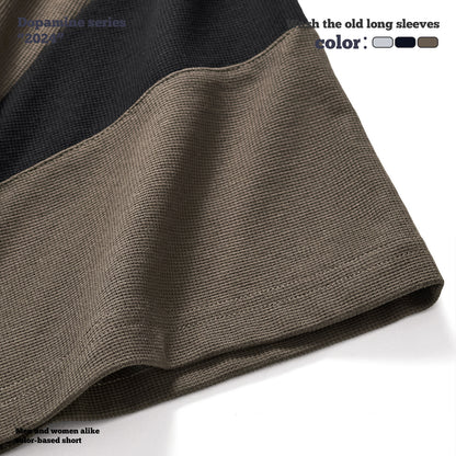 Half Zipper Waffle Knit Polo Shirt