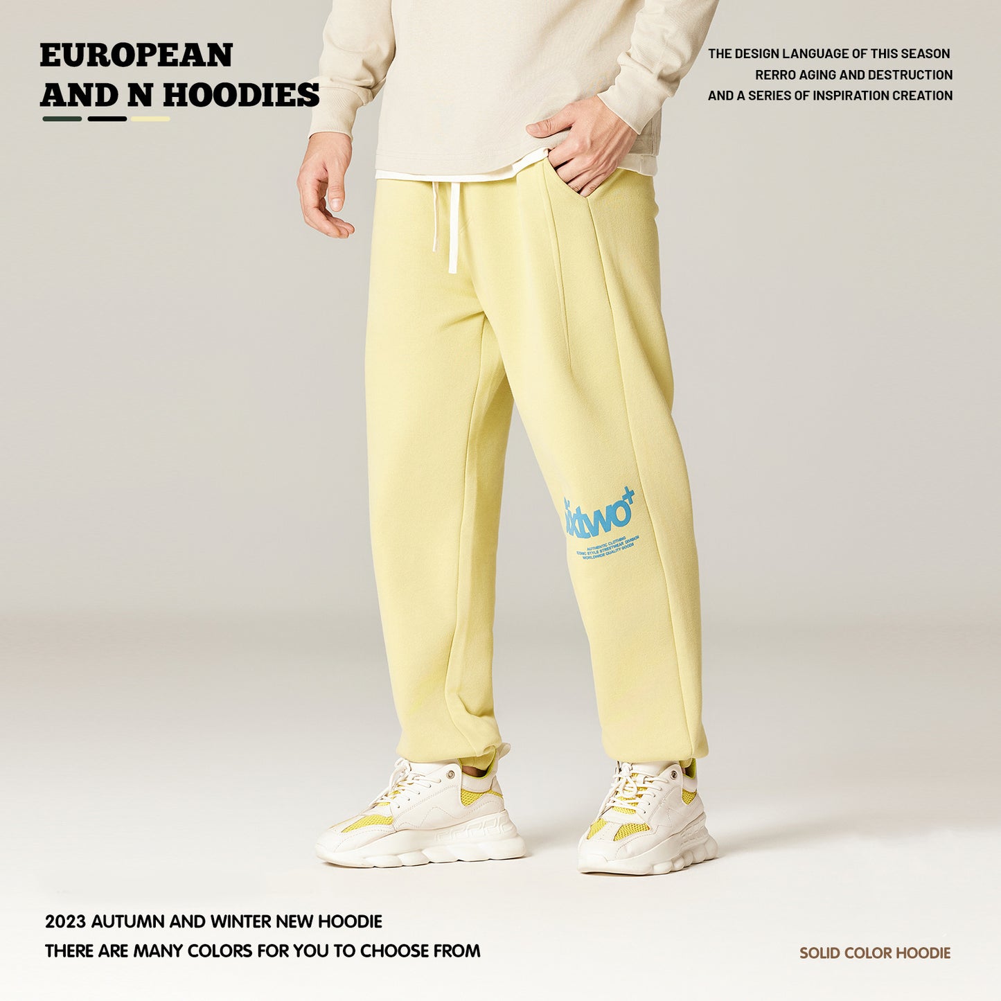 Letter Printed Cuff Sweatpants