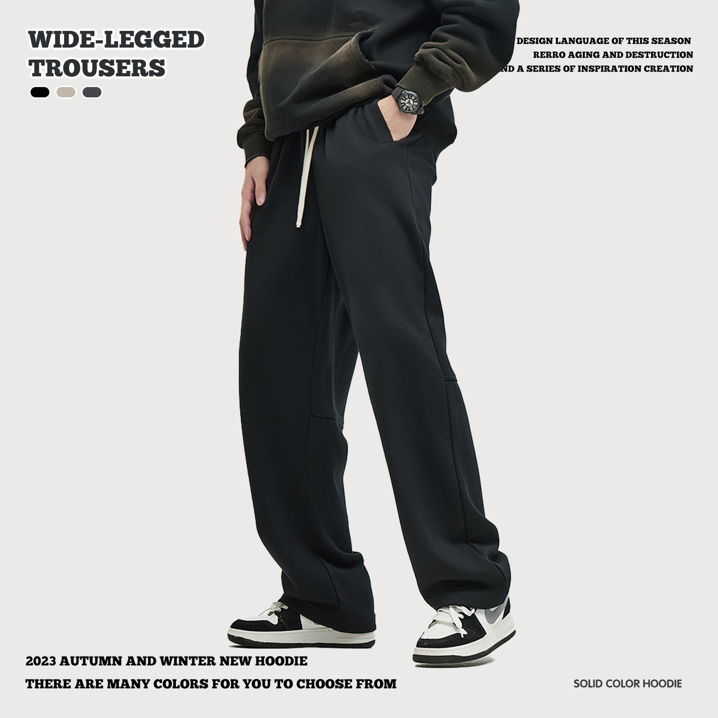 Loose Drape Straight Leg Long Pants