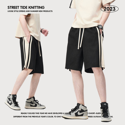 Colorblock Suede Sweat Shorts