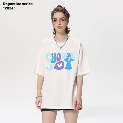Letter Printed Short Sleeve Oversized Tee