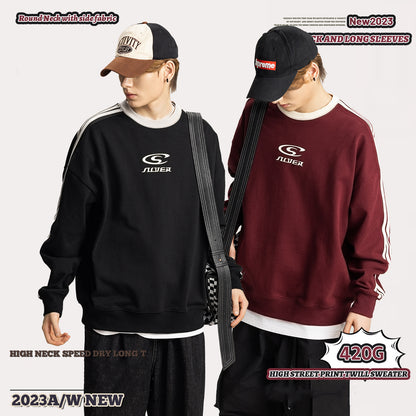 Crew Three-Stripes Print Sweatshirt