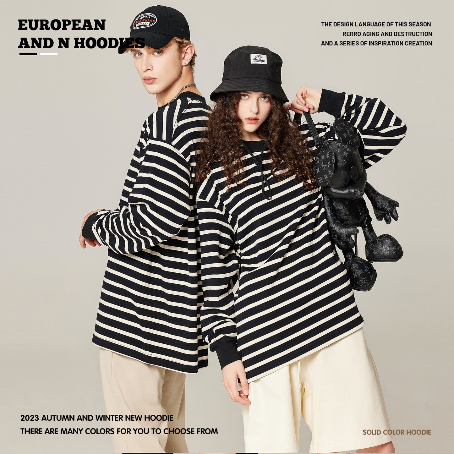 Striped Long Sleeve Couple Tee