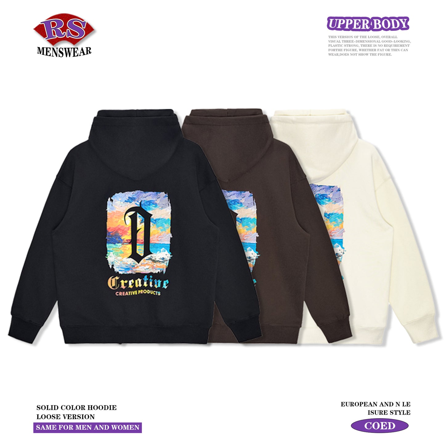 Lightweight Digital Print Fleece Hoodie