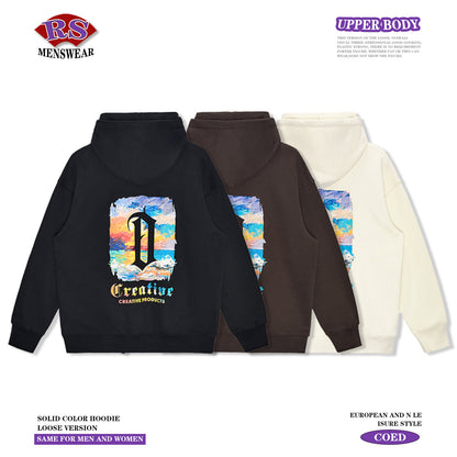 Lightweight Digital Print Fleece Hoodie