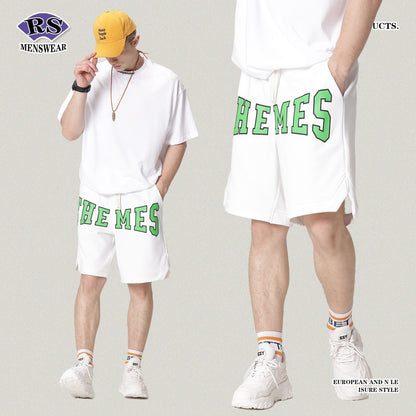 Letter Printed Casual Shorts