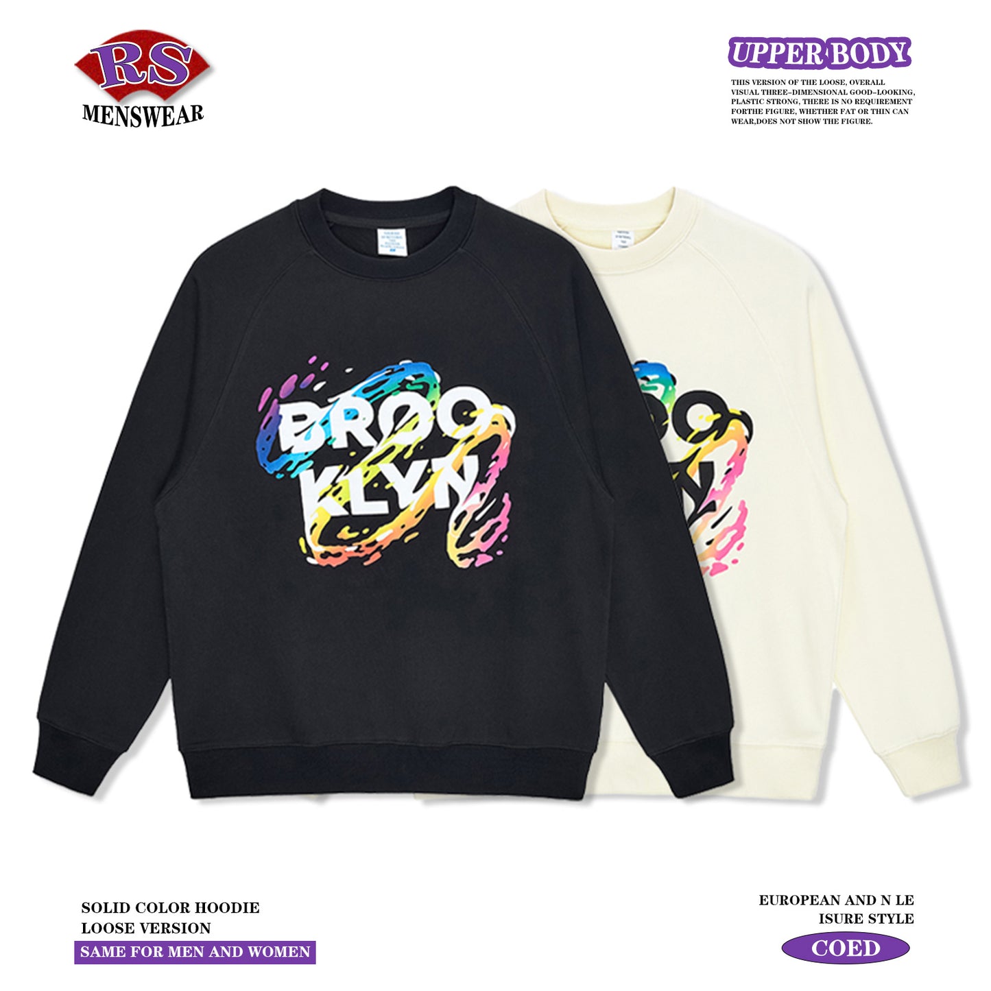 Crew Print French Terry Sweatshirt
