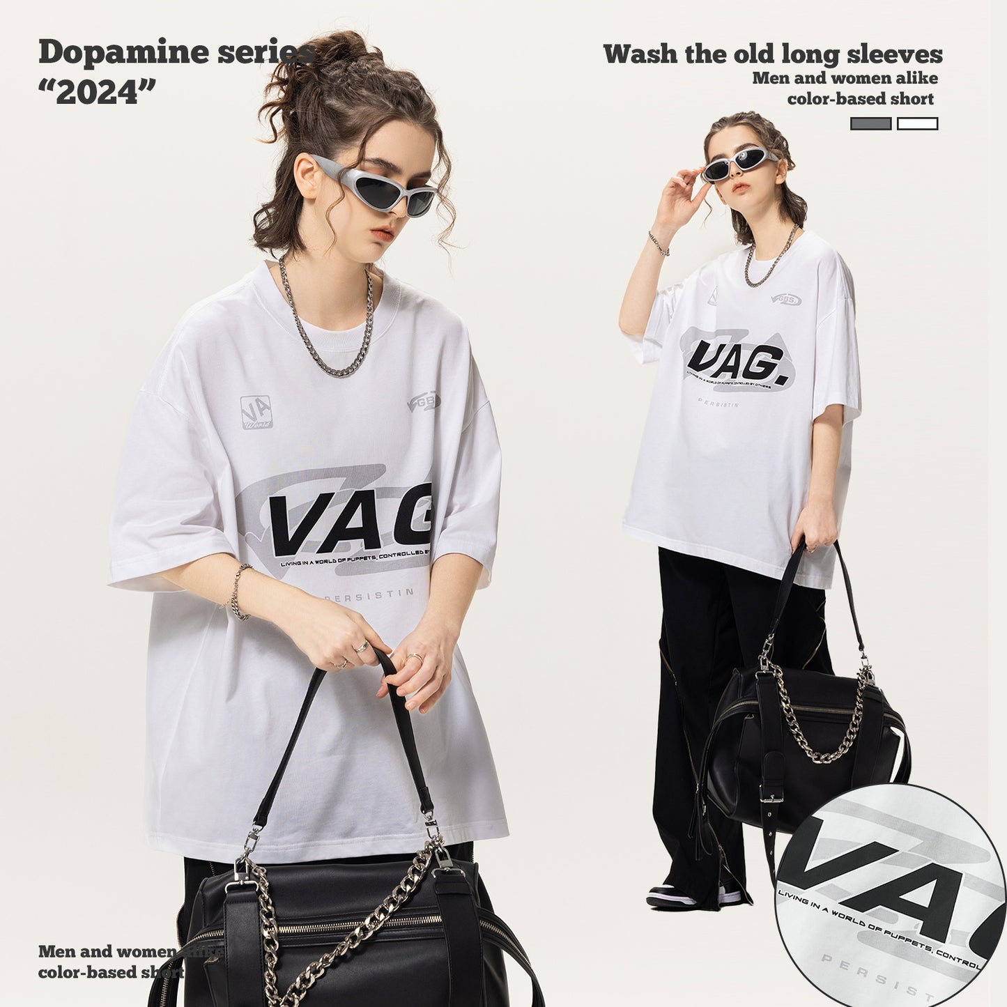 Double-Yarn Short Sleeve Suede Foam Print Tee