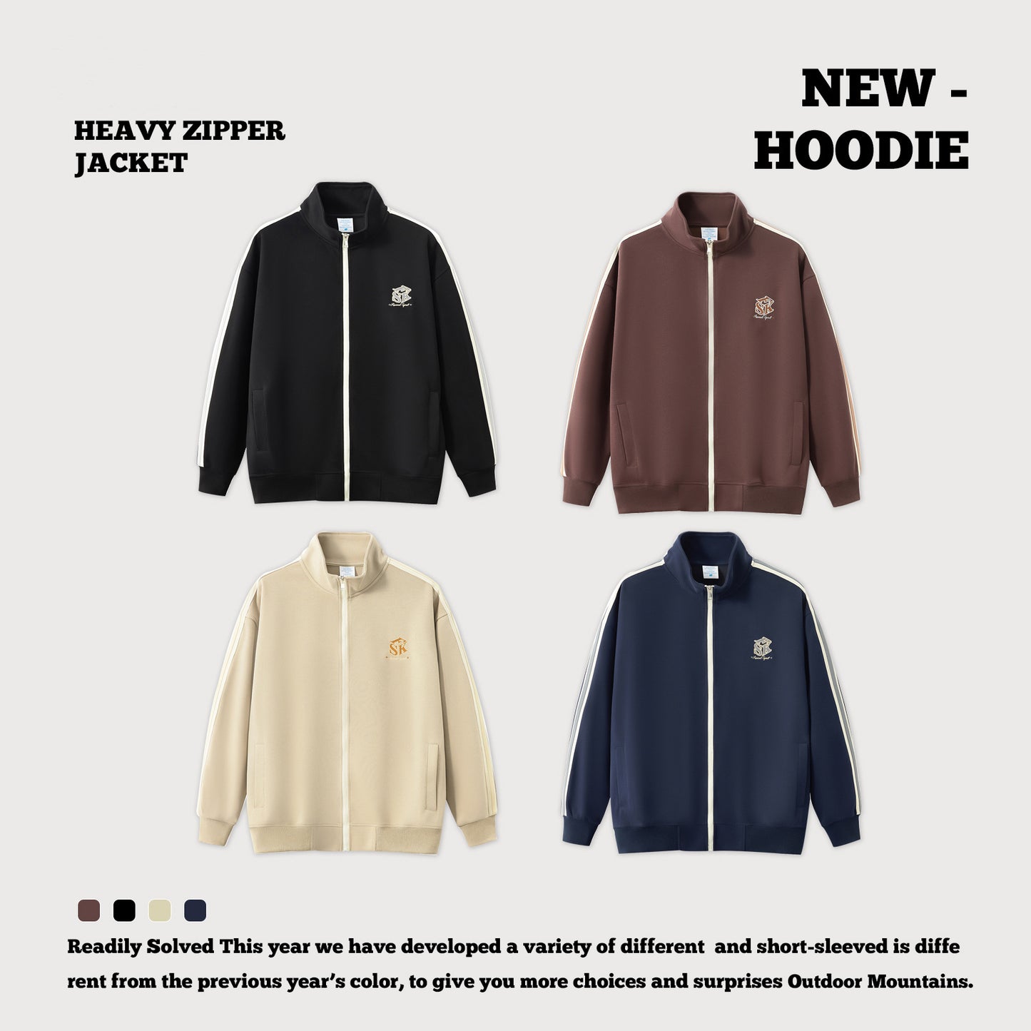 Stand Collar Full-Zip Coat