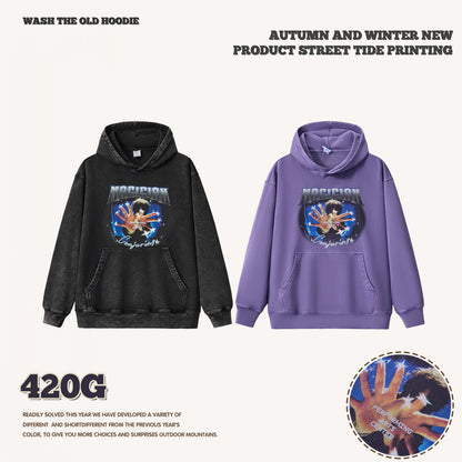 Retro Digital Print Hoodie