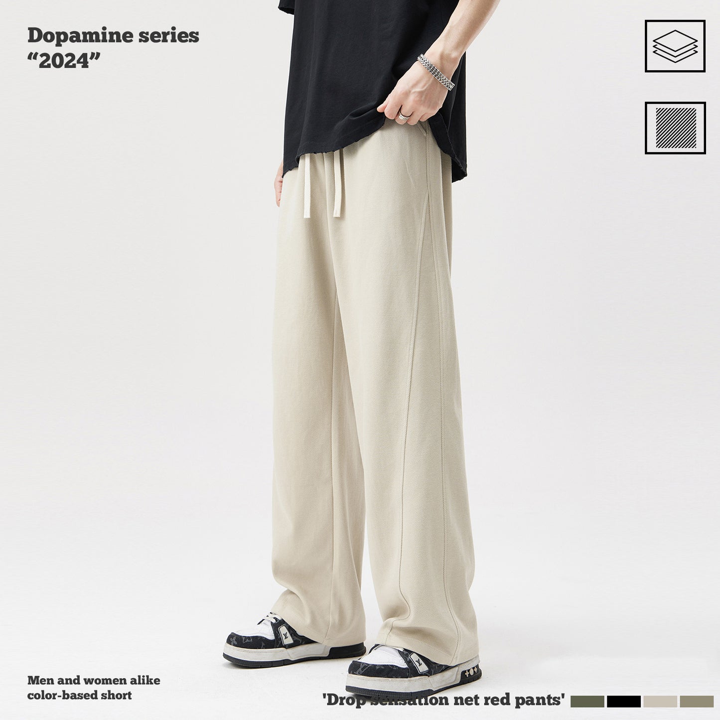 Twill Patchwork Pants