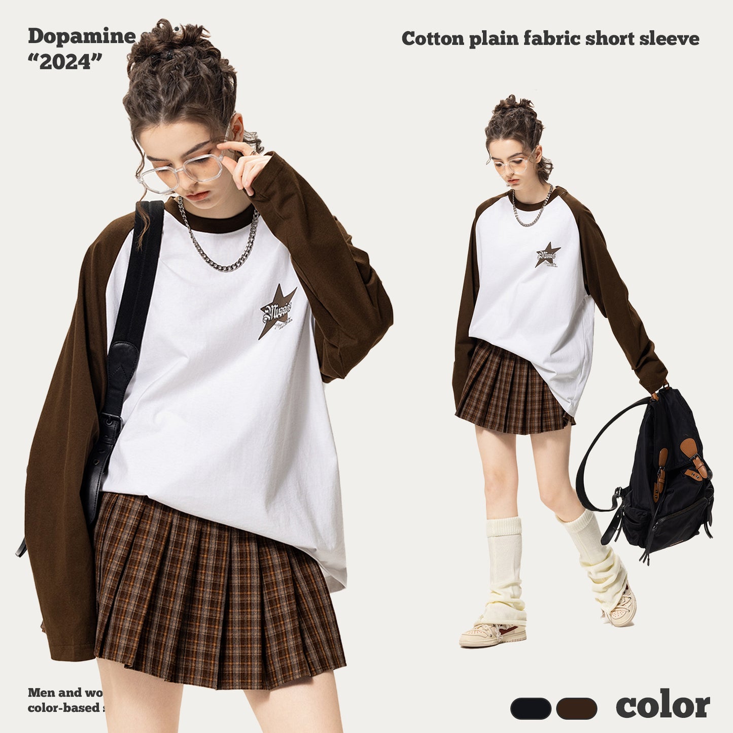 Foam Printing Raglan Long Sleeve Tee