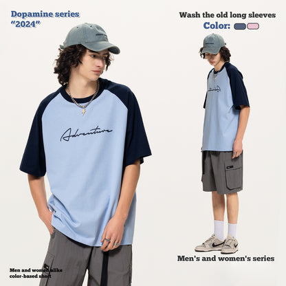 Rubber Print Raglan Short Sleeve Tee