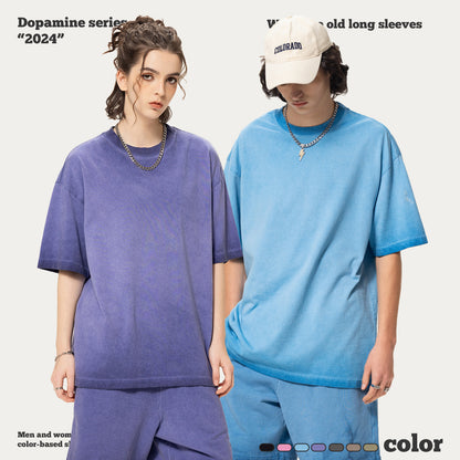 Wash Long Sleeve Tee&Shorts set