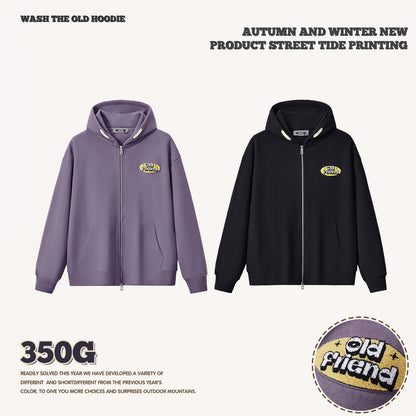 Embroidered Full-Zip Hoodie