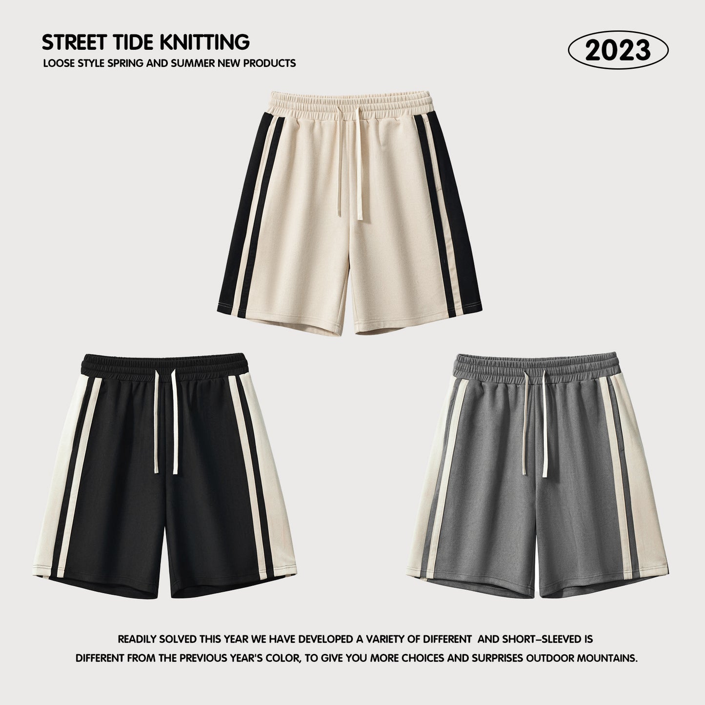 Colorblock Suede Sweat Shorts