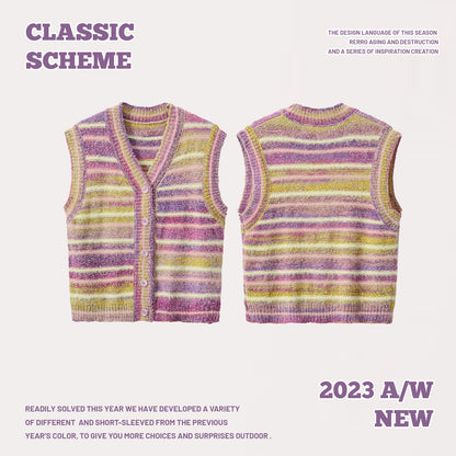 Gradient Striped Sweater Vest