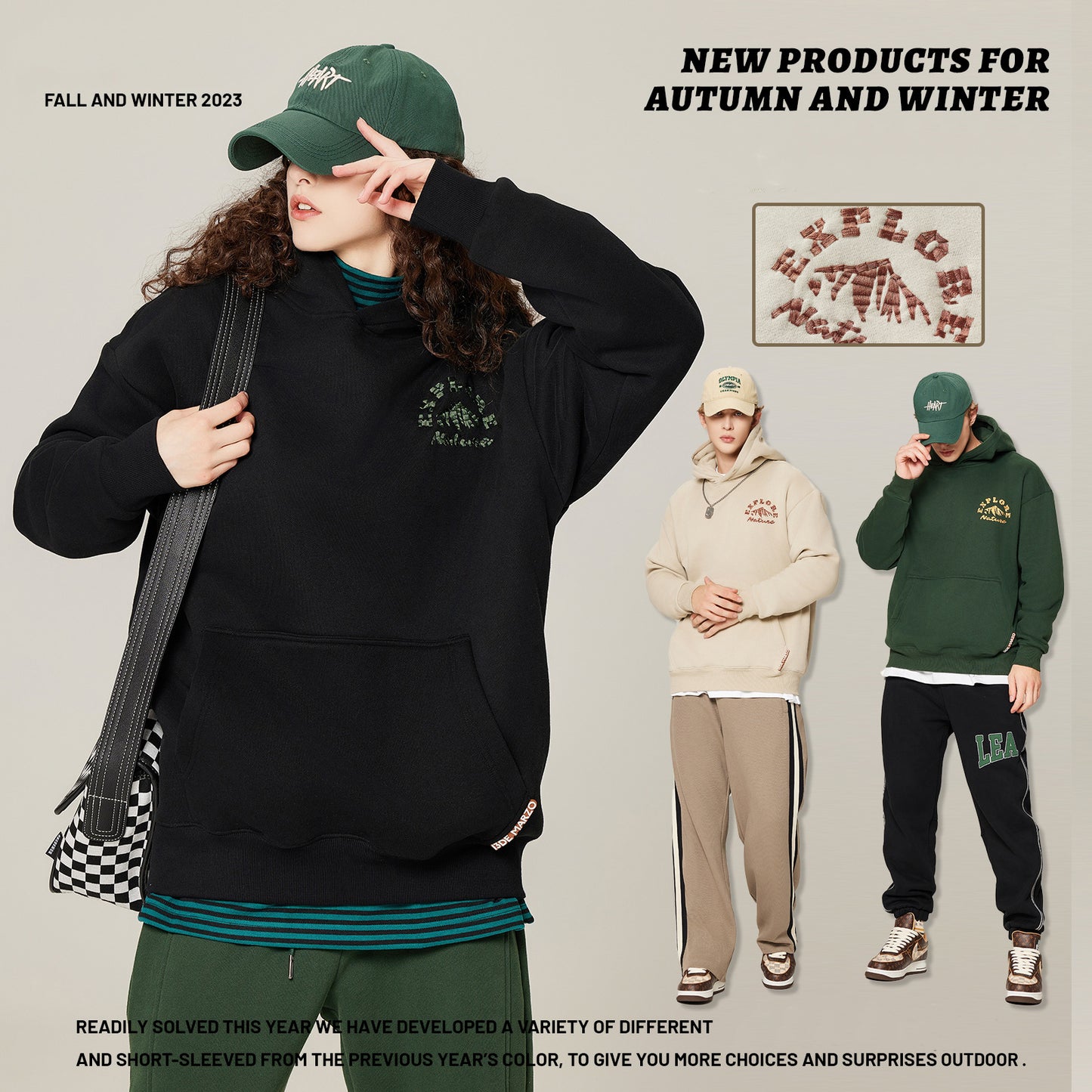 Embroidered Fleece Hoodie