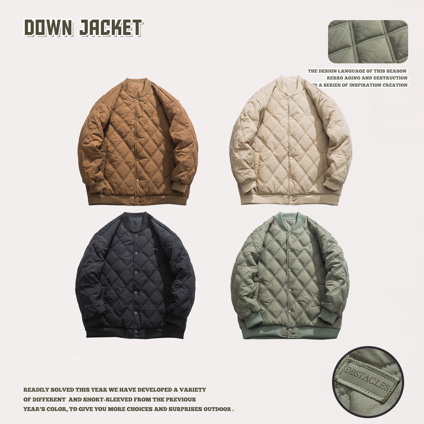Diamond Check Baseball Jacket 