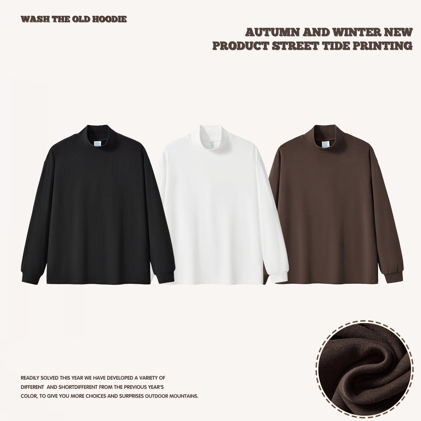 Half-high Collar Long Sleeve Undershirt