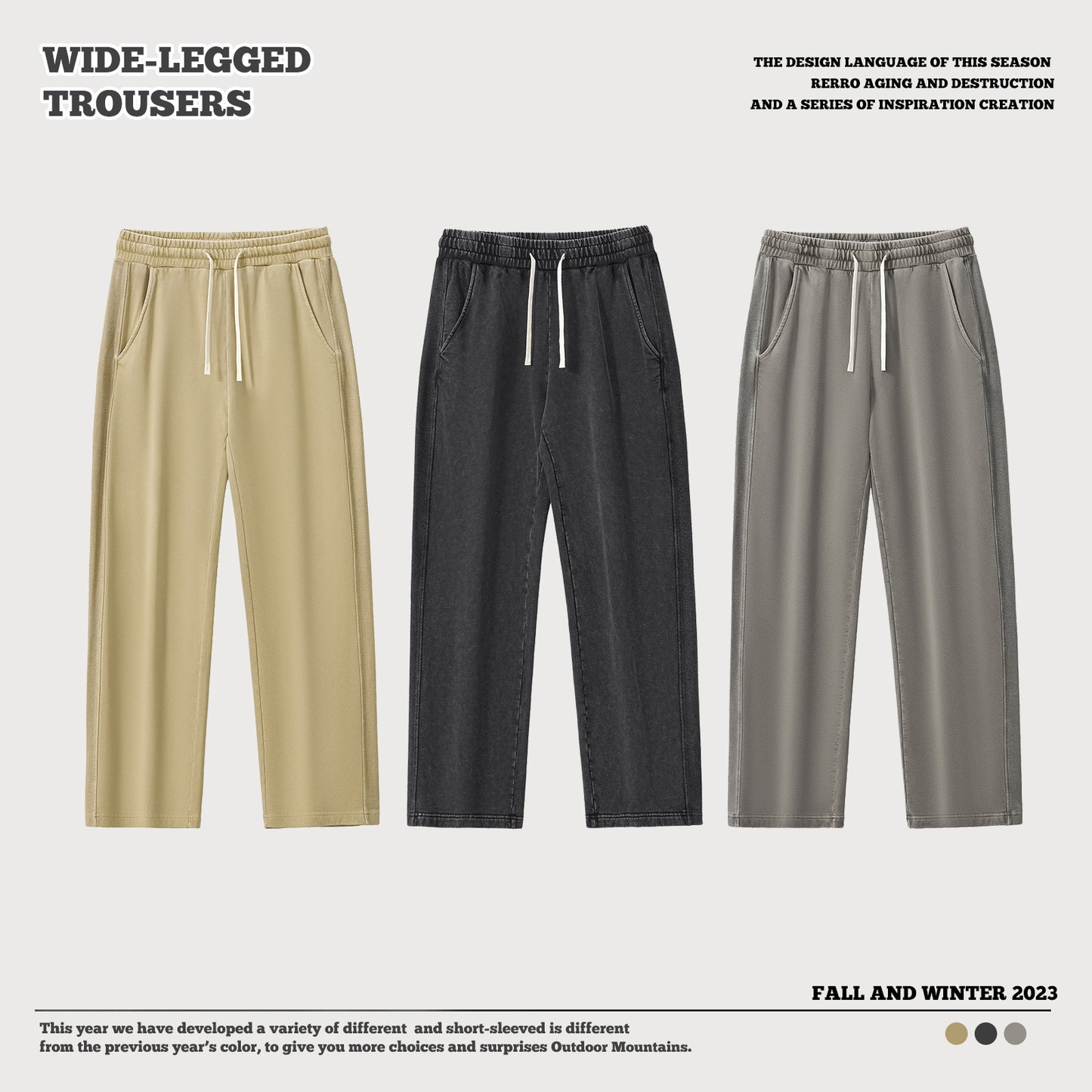 Washed French Terry Patchwork Pants
