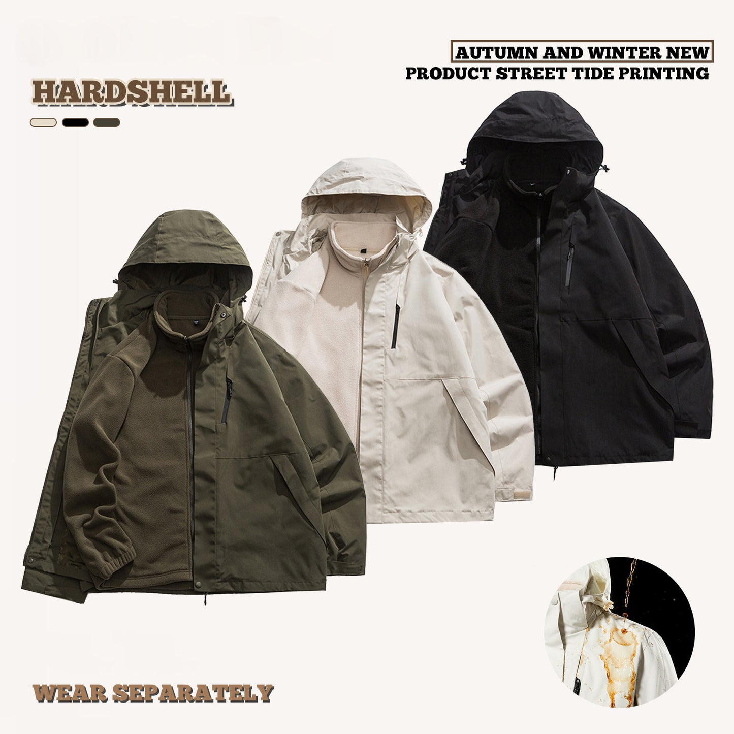 Two-Piece Detachable Lined Windbreaker